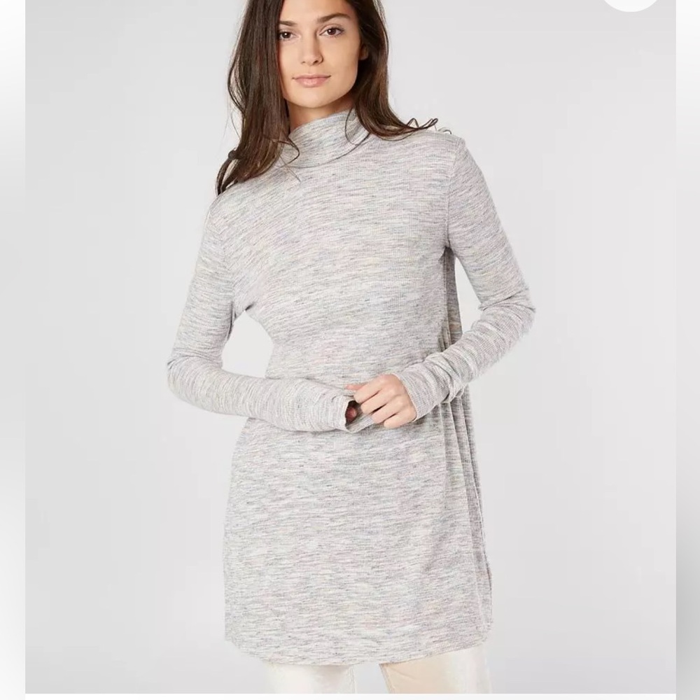 NWT Small Free People Ivory Stonecold Ribbed Tunic Top!